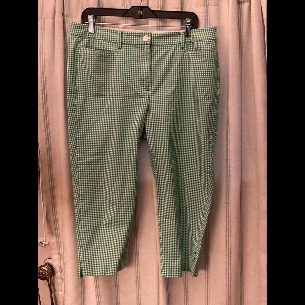 Talbots Green and White Gingham Pants